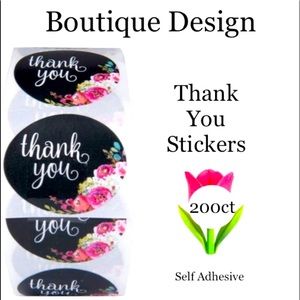 200ct~Thank you Stickers W/Bonus Bags 🌟🆕🌟  (2 Rolls For $20)